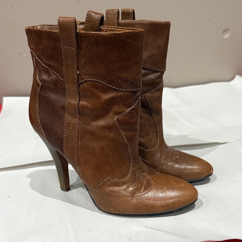 Brown Leather Ankle Boots
